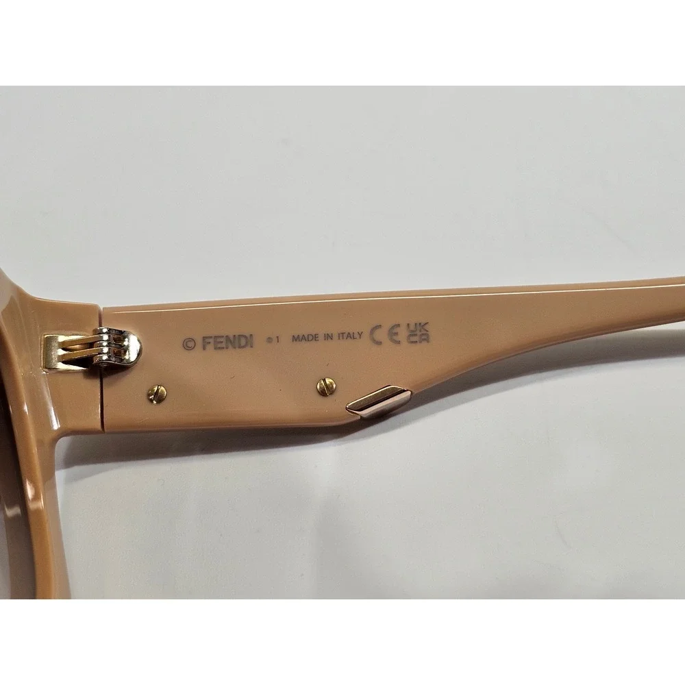 Fendi FF 0451/S Sunglasses Women Beige Brown Gradient Oversized Square Butterfly